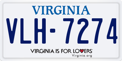 VA license plate VLH7274