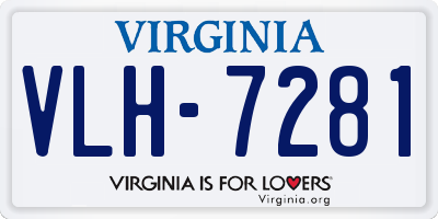 VA license plate VLH7281