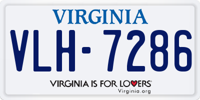 VA license plate VLH7286