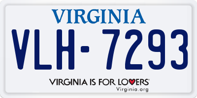 VA license plate VLH7293