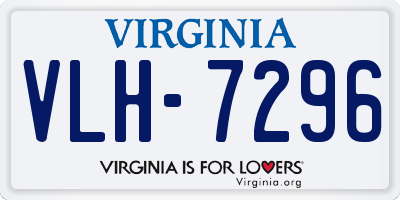 VA license plate VLH7296