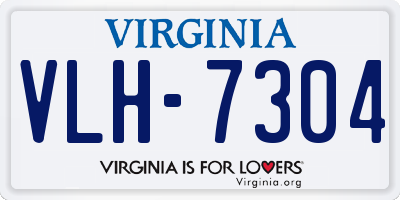 VA license plate VLH7304