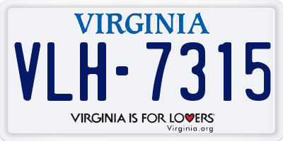 VA license plate VLH7315