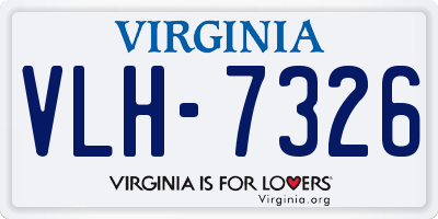 VA license plate VLH7326