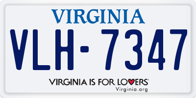 VA license plate VLH7347