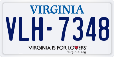 VA license plate VLH7348