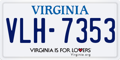 VA license plate VLH7353