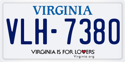 VA license plate VLH7380