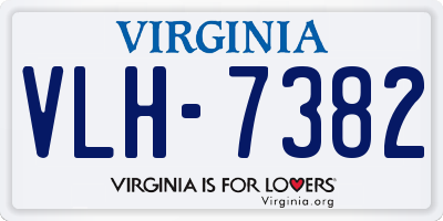 VA license plate VLH7382