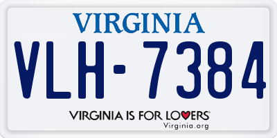VA license plate VLH7384