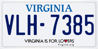 VA license plate VLH7385