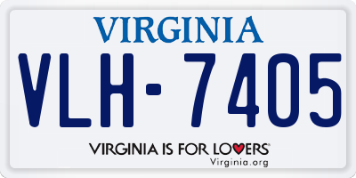 VA license plate VLH7405