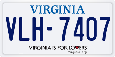 VA license plate VLH7407