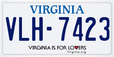 VA license plate VLH7423