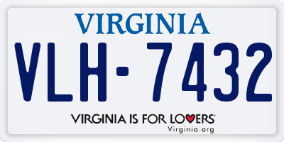 VA license plate VLH7432