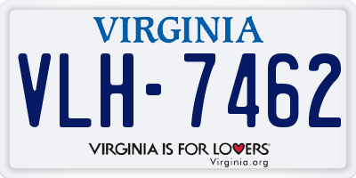 VA license plate VLH7462