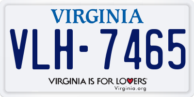 VA license plate VLH7465