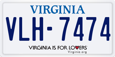 VA license plate VLH7474