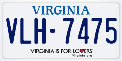 VA license plate VLH7475