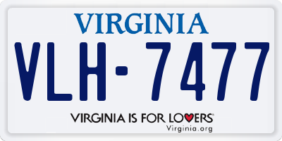 VA license plate VLH7477