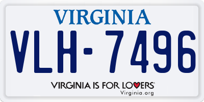 VA license plate VLH7496