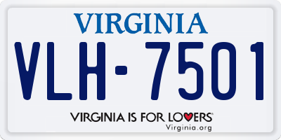VA license plate VLH7501