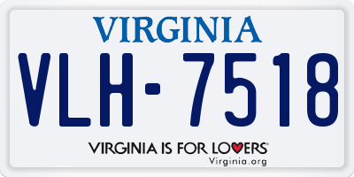 VA license plate VLH7518