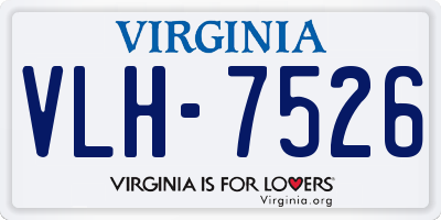 VA license plate VLH7526