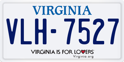 VA license plate VLH7527