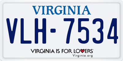 VA license plate VLH7534