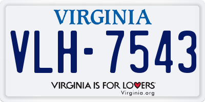 VA license plate VLH7543