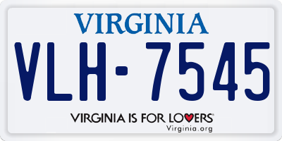 VA license plate VLH7545