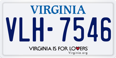 VA license plate VLH7546