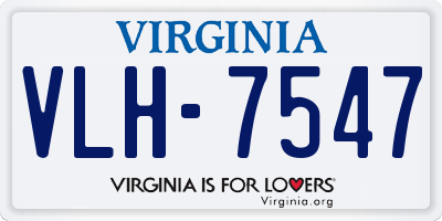 VA license plate VLH7547