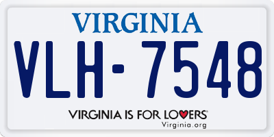 VA license plate VLH7548