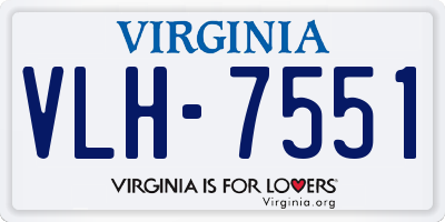 VA license plate VLH7551