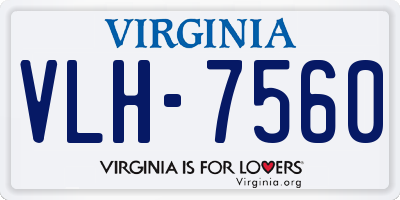 VA license plate VLH7560