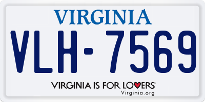VA license plate VLH7569