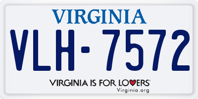 VA license plate VLH7572
