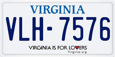 VA license plate VLH7576
