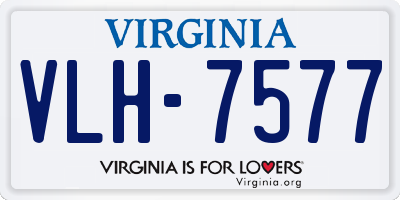 VA license plate VLH7577