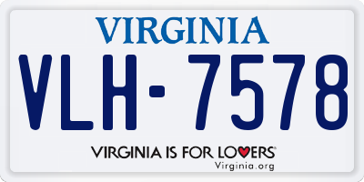VA license plate VLH7578