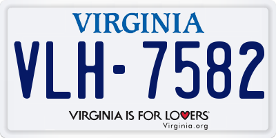 VA license plate VLH7582
