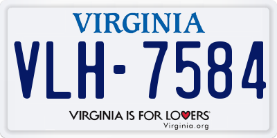 VA license plate VLH7584
