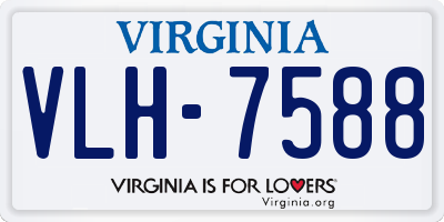 VA license plate VLH7588
