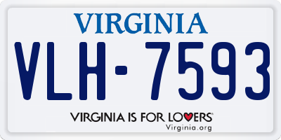 VA license plate VLH7593