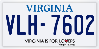 VA license plate VLH7602