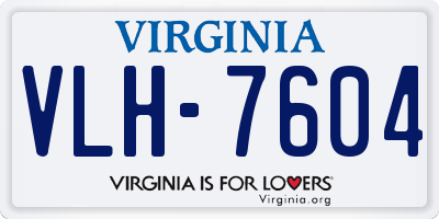 VA license plate VLH7604