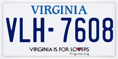 VA license plate VLH7608