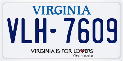 VA license plate VLH7609